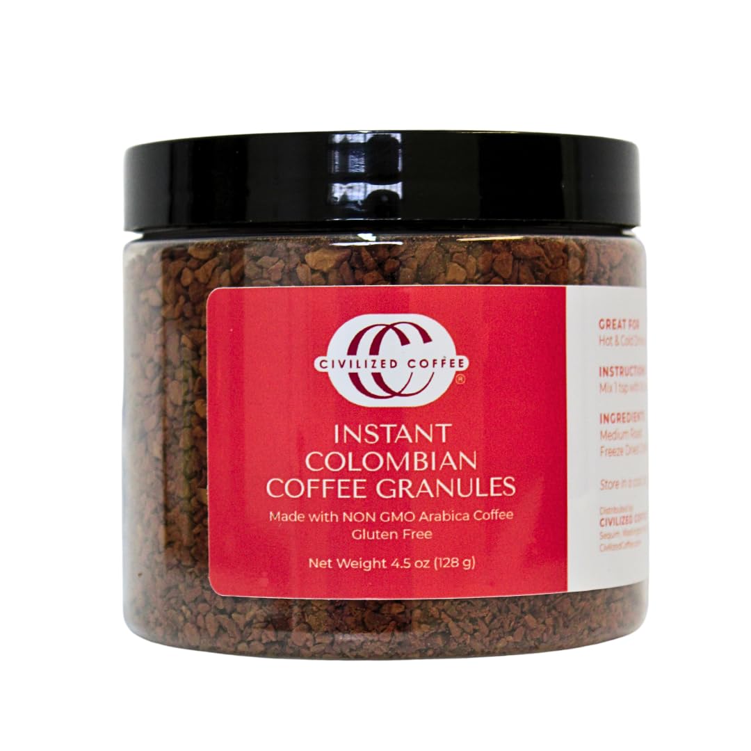 Premium Espresso Powder & Instant Coffee Granules - Medium Roast Coffee Bundle for Home, Office & Travel - Rich Flavor & Quick Brewing