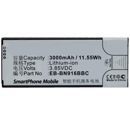 Synergy Digital 3000mAh Li-ion Battery for Samsung SM-N9109W (EB-BN916BBC Replacement) - Ultra High Capacity Cell Phone Battery for Samsung Galaxy Note 4 | Long Lasting Power for Work, Travel & Daily Use