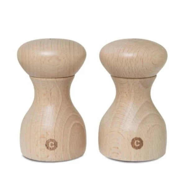 Premium Crush Grind Danish Lyon Salt and Pepper Mill Set - 2 Piece Adjustable Ceramic Grinder for Gourmet Cooking & Dining Table Seasoning