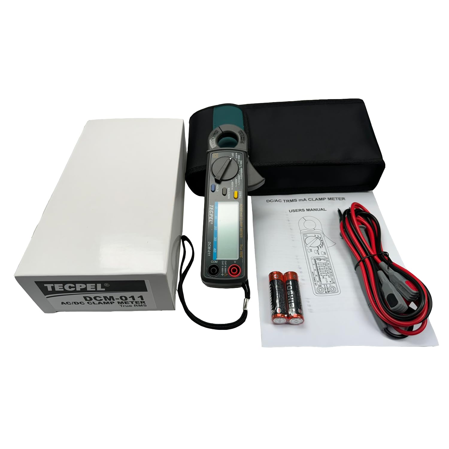 DCM-011 Mini Clamp Meter - True RMS 3999 Counts AC/DC Amp Meter, Digital Clamp Multimeter with Voltmeter, Continuity Tester & Alligator Clips for HVAC, Electrical Work (Ideal for Electricians, DIY Home Repairs & Automotive Diagnostics)