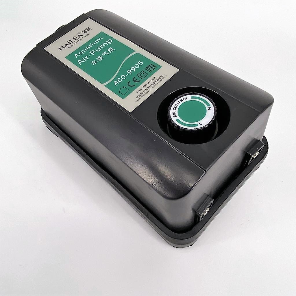 HAILEA ACO 9905 High Power Dual Outlet Aquarium Air Pump for Fish Tanks, Hydroponics & Pond Aeration - Quiet Oxygen Pump for Home & Outdoor Use