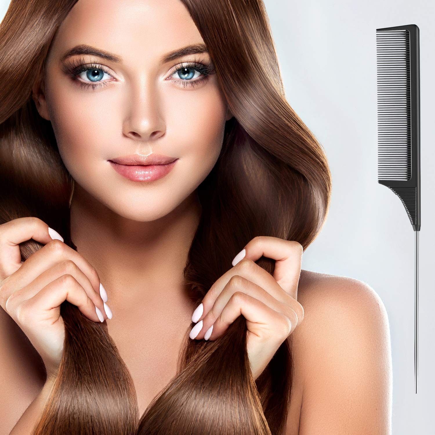 CARAPACE Square Paddle Hair Brush Set - Detangling & Scalp Massage Brush for Women, Men & Kids with Thin, Long or Curly Hair | Perfect for Daily Styling, Salon Use & Travel Essentials