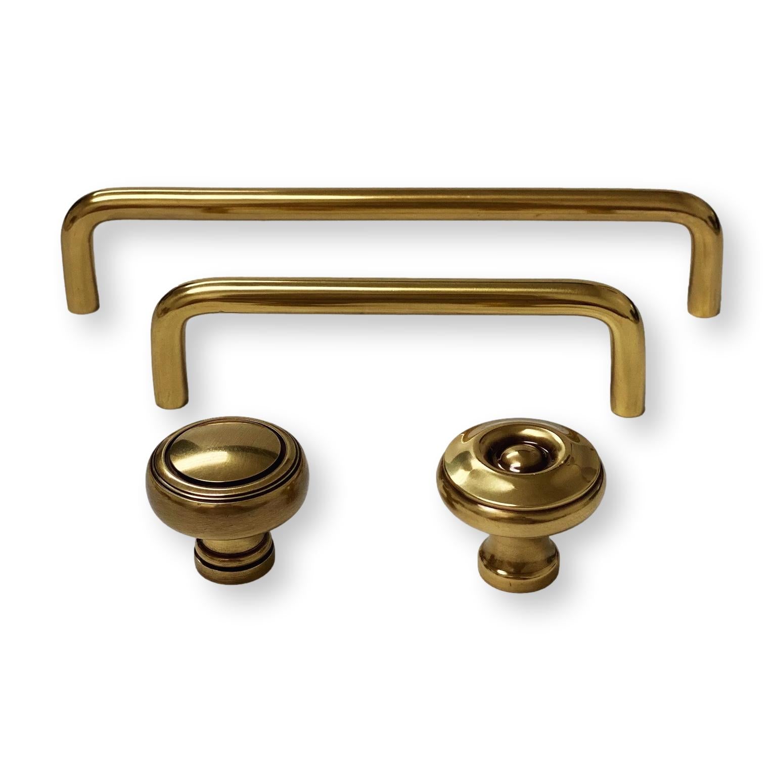 Vintage French Brass Cabinet Knobs and Drawer Pulls - Heritage No.2 Collection - Antique Style Hardware for Kitchen Cabinets, Dressers & Furniture Restoration