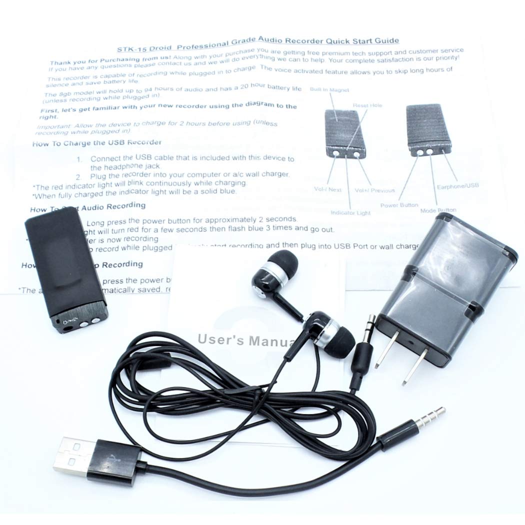 Mini Voice Activated Recorder - 8GB Storage (94 Hours) | 20H Battery | Date/Time Stamp | Clear Digital Recording | Built-in Magnet | Perfect for Lectures, Meetings & Secret Recordings