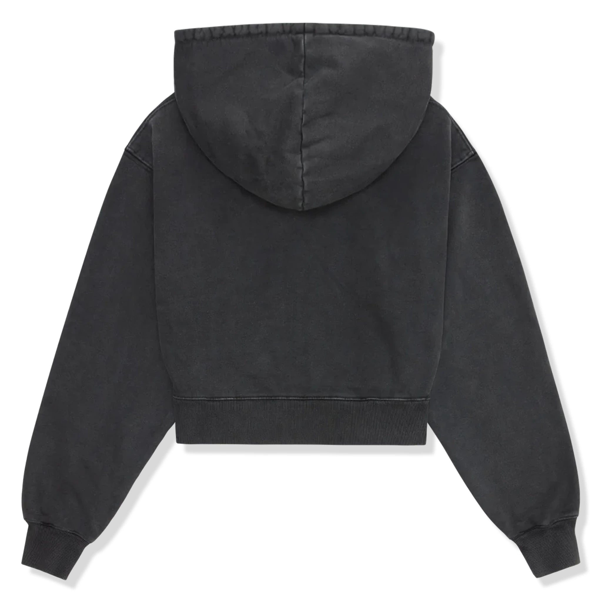 Broken Planet Basics Washed Soot Black Cropped Zip Up Hoodie for Women | Streetwear Fashion | Casual Outfit & Gym Wear