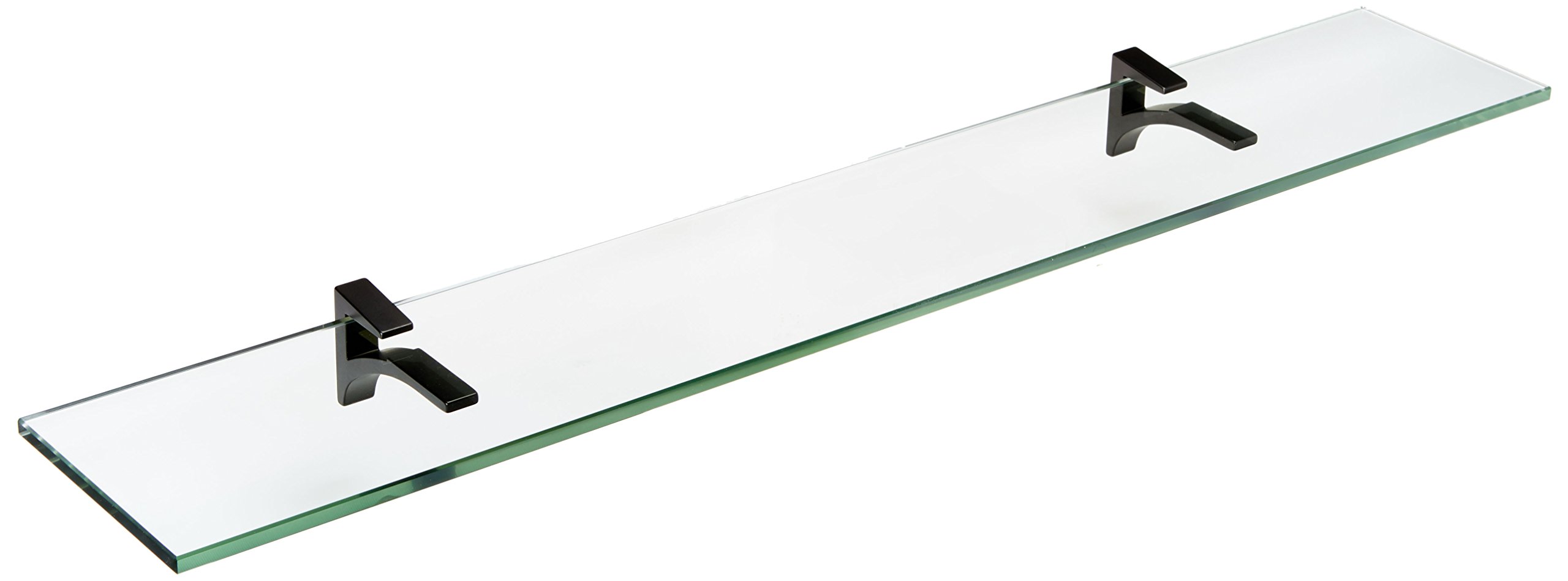 Spancraft Glass Cardinal Glass Shelf - Black, 10 x 48 Inches - Modern Floating Shelf for Bathroom, Kitchen, Living Room Decor & Storage