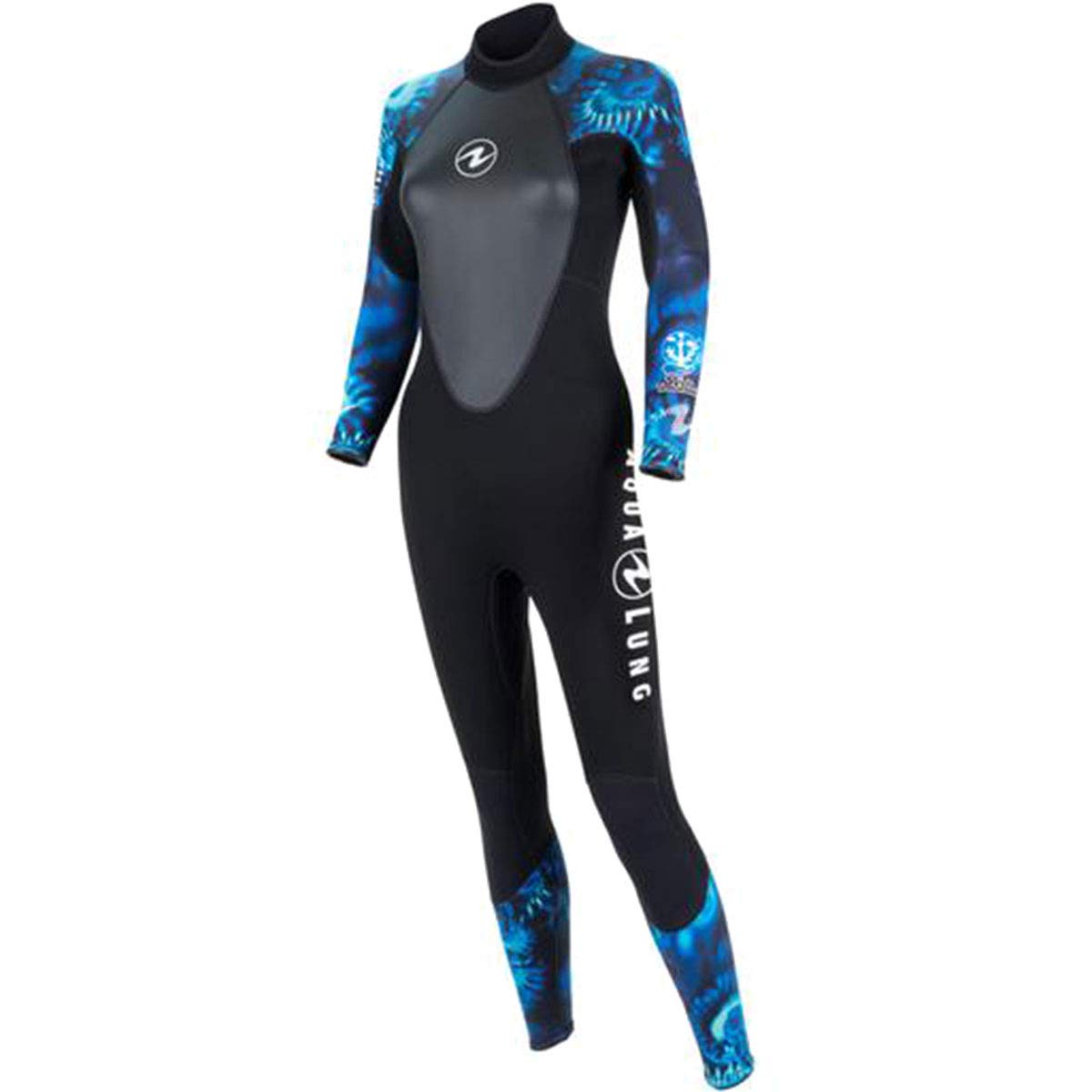 Aqualung HydroFlex 3mm Women's Wetsuit - Camouflage Blue, X-Large - Perfect for Scuba Diving, Snorkeling & Water Sports