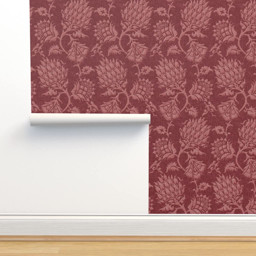 Premium Commercial Grade Wallpaper 27ft x 2ft - Floral Damask French Renaissance Traditional Peel & Stick Wallpaper for Living Room, Bedroom, Dining Room Decor by Spoonflower