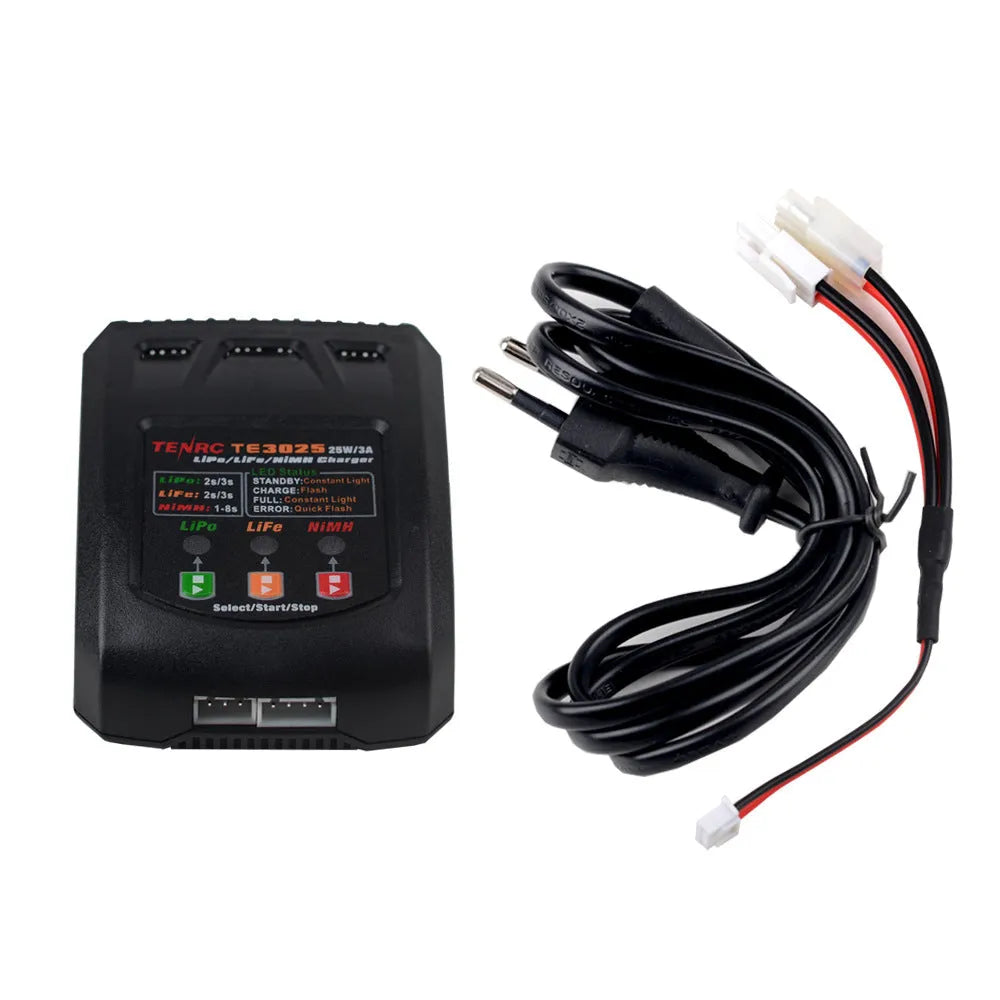 TENRC TE3025 25W 3A LiPo Battery Balance Charger for 2S 3S RC Drone Car Boat - Fast Charging & Safe Protection for Hobbyists