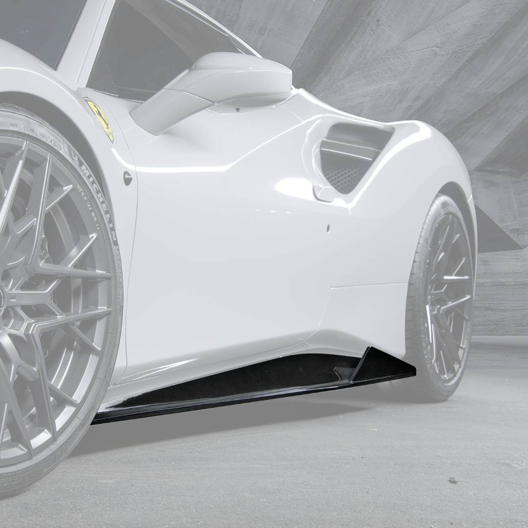 Ferrari 488 Diavolo Carbon Fiber Side Skirts - High Performance Aero Kit for Track & Street Racing - Lightweight & Durable Upgrade