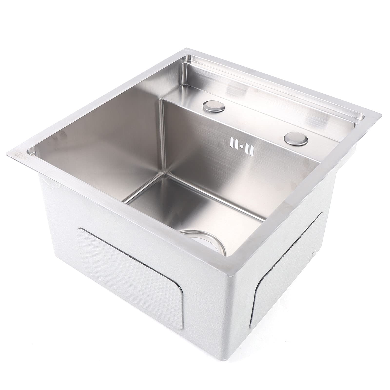YIYIBYUS Single Bowl Stainless Steel Kitchen/Bar Sink with Double-Layer Edging & Folding Faucet - Compact Hidden Sink for Small Spaces, Perfect for Apartments, RVs, and Tiny Homes