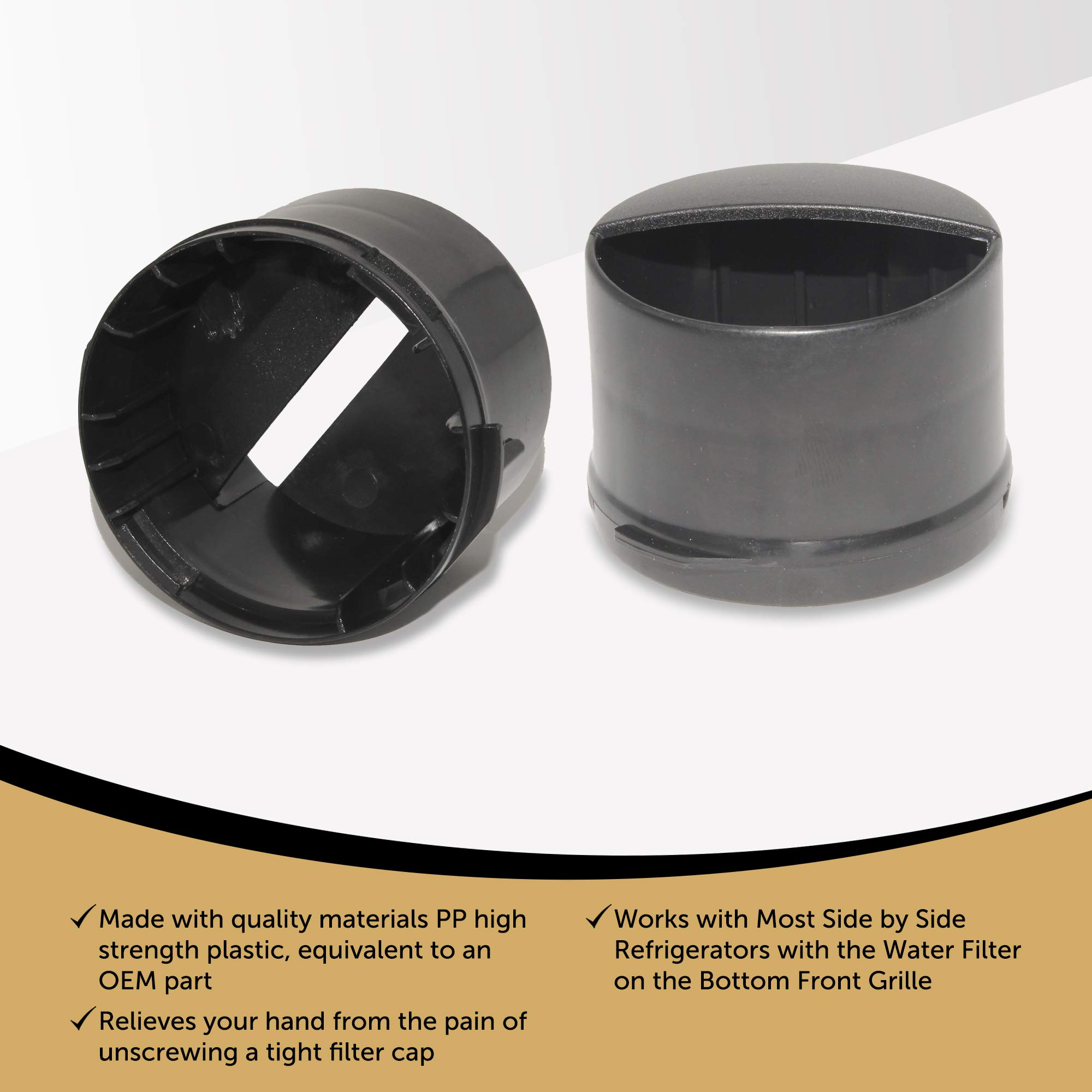 AP-2260518W Replacement Water Filter Cap (2260518B) - 1 Pack Matte Black - Compatible with Refrigerators & Water Dispensers