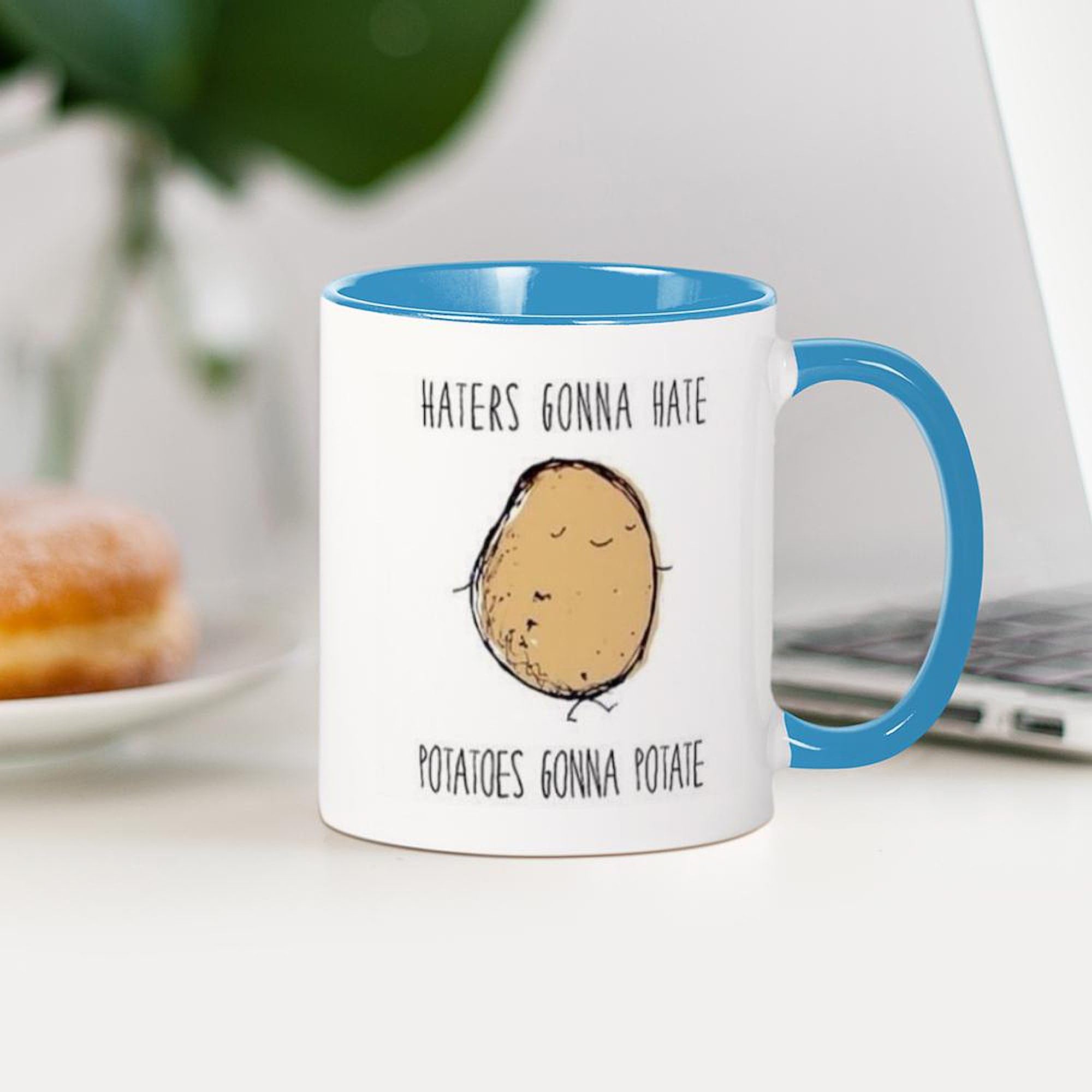 Haters Gonna Hate Potatoes Gonna Potate 11 oz Ceramic Coffee Mug (325ml) - Funny Novelty Tea Cup for Office, Home & Gifts