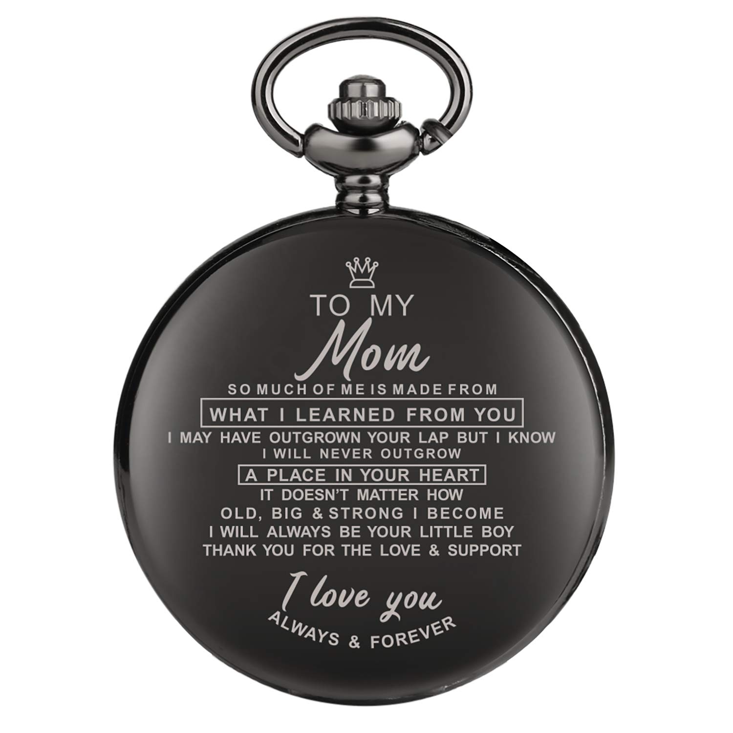 Personalized Engraved Pocket Watch Gift for Wife, Mom, Husband - Perfect for Birthdays & Christmas