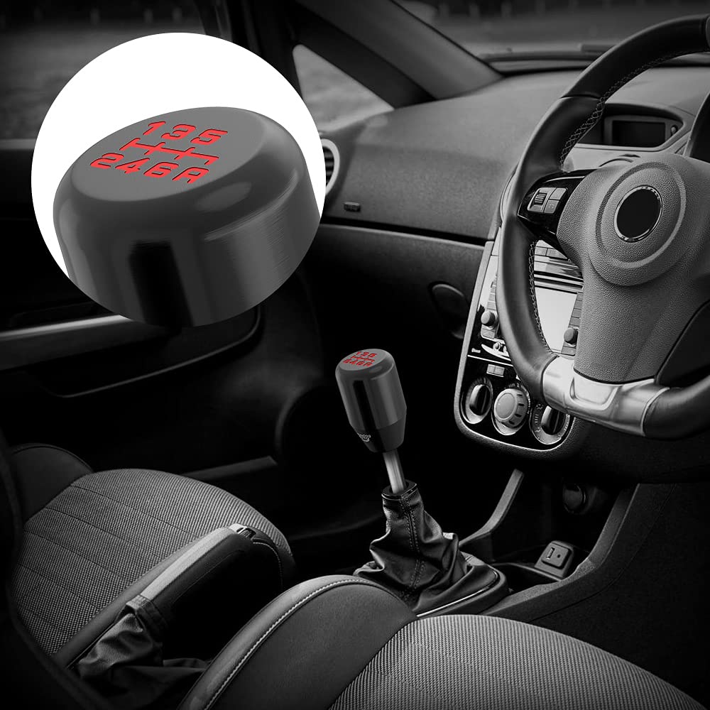 Black 6-Speed Weighted Manual & Automatic Shifter Knob with 3 Adapters - Universal Fit for Most Manual & Automatic Cars - Perfect for Racing, Daily Driving & Car Customization