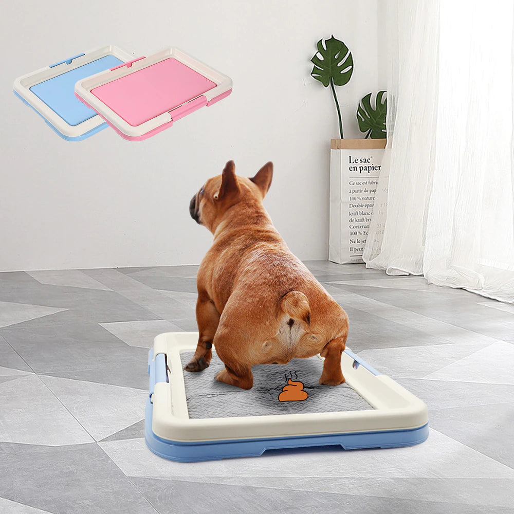 Portable Indoor Dog Training Toilet - Small Dog & Cat Potty Tray with Puppy Pad Holder - Perfect for Housebreaking Puppies & Kittens (Pet Supplies) - Ideal for Apartments, Travel & Small Spaces