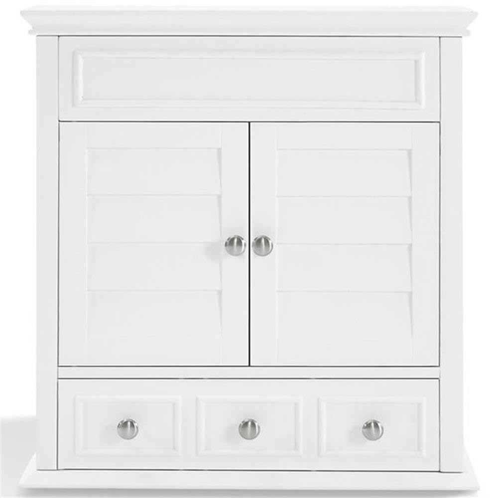 Pemberly Row White Medicine Cabinet - Wall Mounted Bathroom Mirror with Storage for Toiletries & Essentials | Perfect for Bathroom, Vanity, and Home Organization