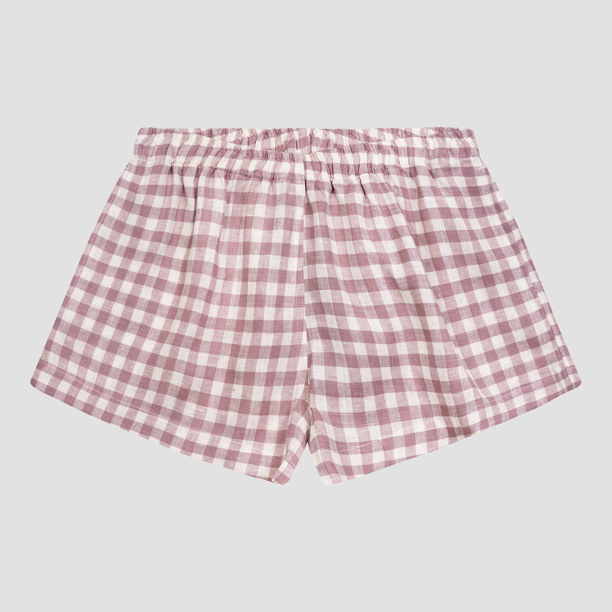 Elderberry Gingham Linen Women's Pajama Shorts - Soft & Breathable Sleepwear for Summer Nights, Lounge Wear, and Relaxing at Home