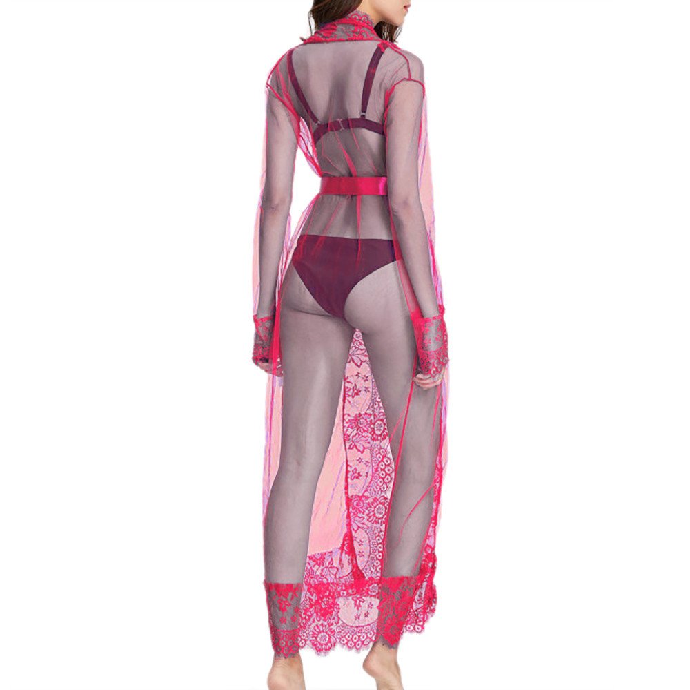 Sexy Lingerie for Women - Lace Eyelet Robe Kimono Sheer Chemise Babydoll Teddy Sleepwear Nightwear for Romantic Nights & Boudoir Photography