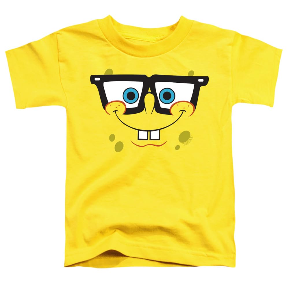 Spongebob Nerd Face Graphic T-Shirt for Toddler Boys & Girls | Cute Cartoon Character Tee for Kids Playtime & School Outfits