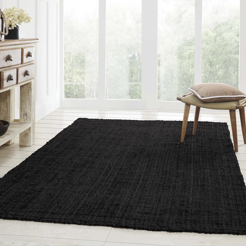 Kula Braided Jute Handwoven Reversible Indoor Area Rug - Eco-Friendly Natural Fiber Floor Mat for Living Room, Bedroom & Nursery Decor