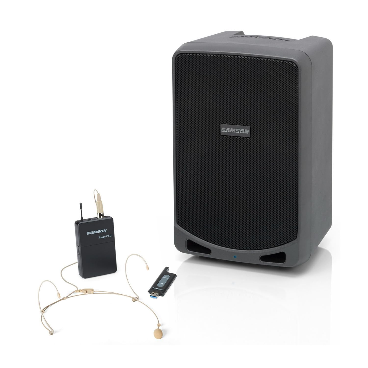 SAMSON XP106WDE 6-Inch Portable Rechargeable Bluetooth PA Speaker with Built-in Microphone & Headset - Perfect for Outdoor Parties, DJ Performances, and Home Karaoke