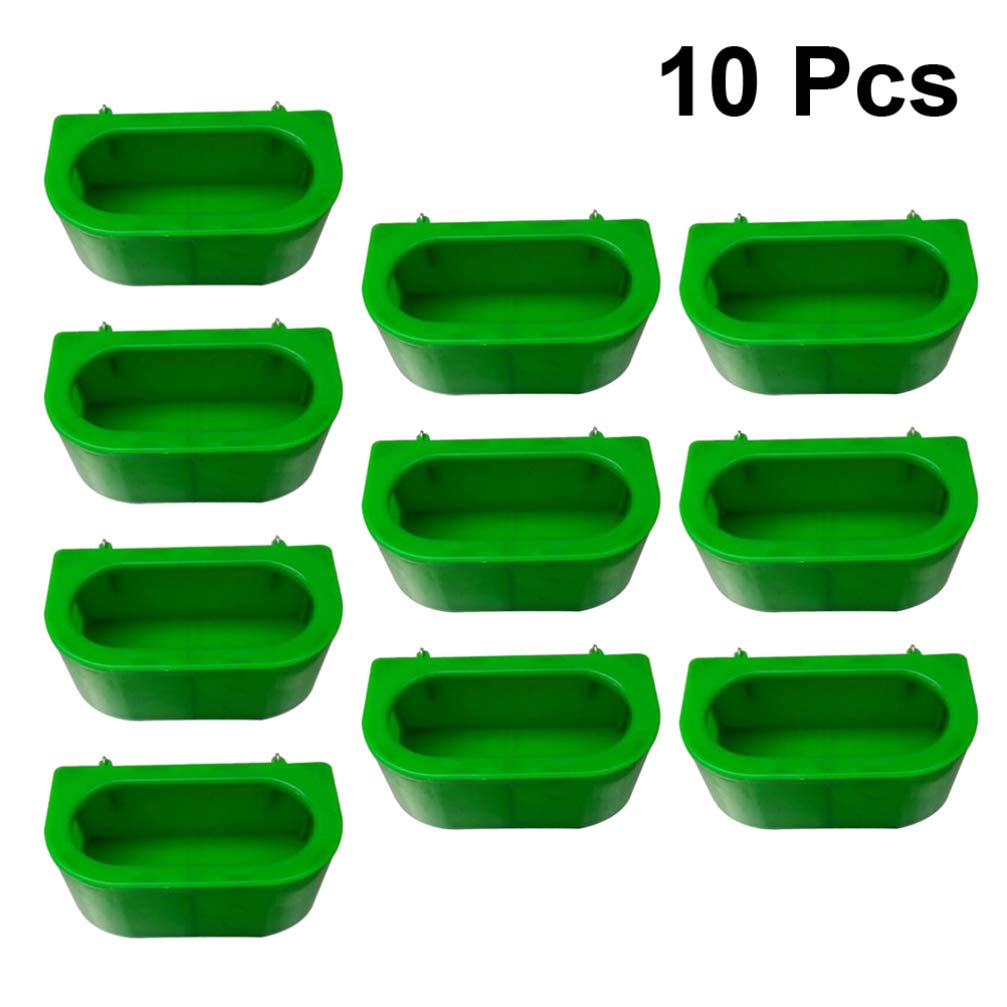 DOITOOL 10Pcs Hanging Bird Feeder & Water Dispenser - Durable Cage Mounted Food and Water Dish for Parrots, Pigeons, Canaries - Perfect for Aviaries, Bird Cages, and Outdoor Use