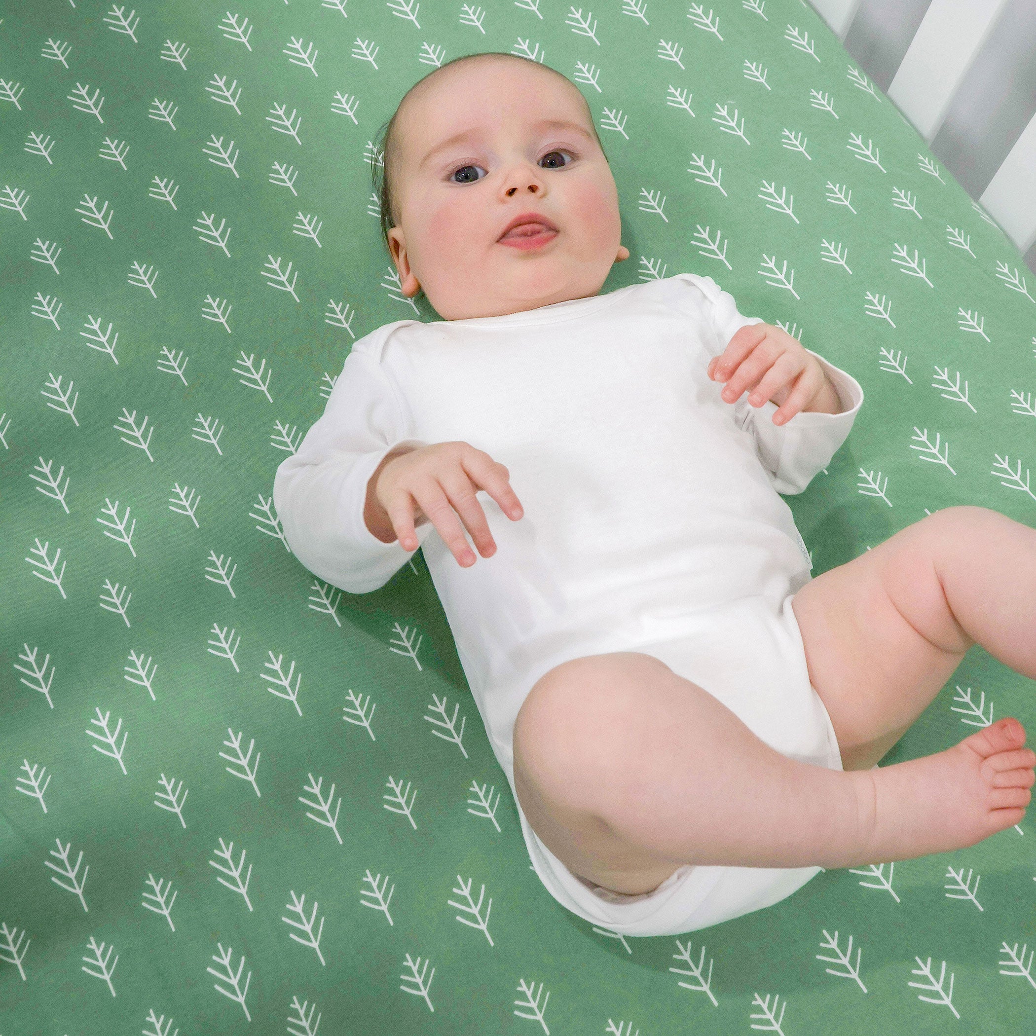 Nordic 2-Pack Jersey Cotton Fitted Sheets - Soft Breathable Crib Sheets for Baby (Avocado Green & Forest Green) - Perfect for Nursery, Daycare & Travel Cribs