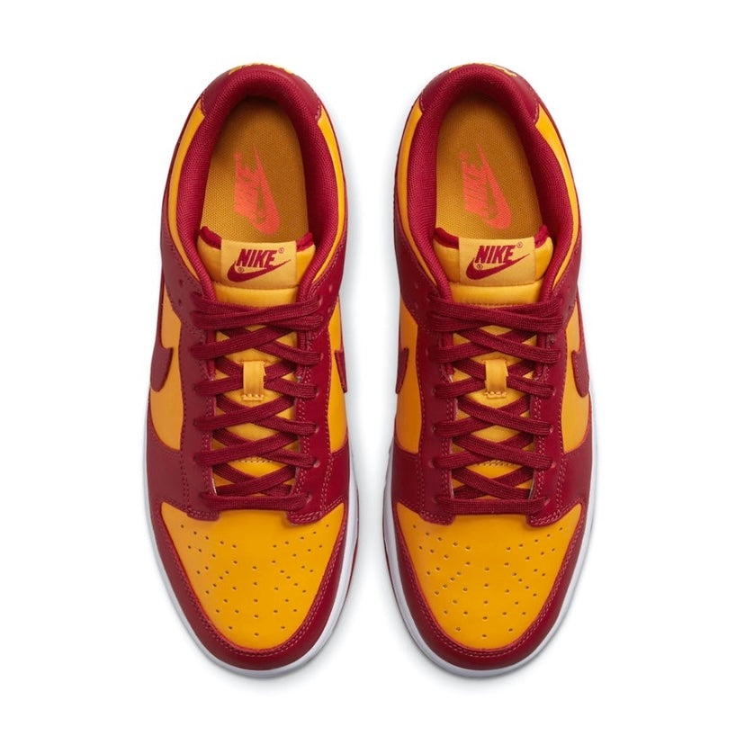 Nike Dunk Low Retro Men's Shoes - Midas Gold, Tough Red & White Colorway | Casual Sneakers for Streetwear & Everyday Fashion
