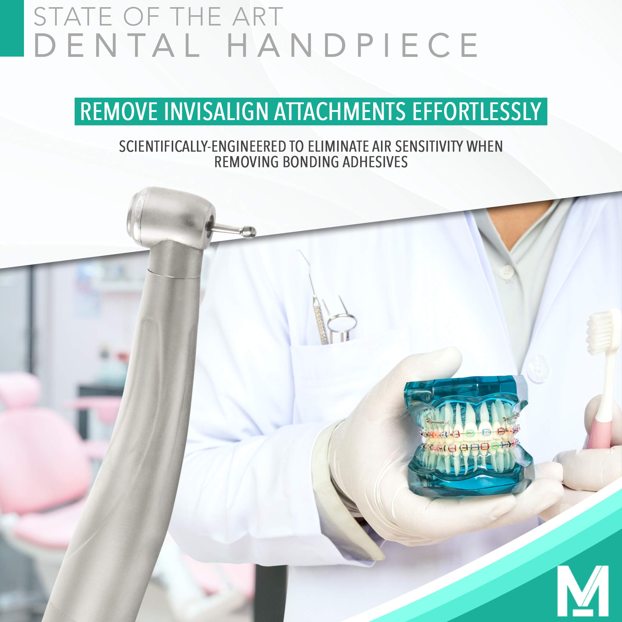 High-Speed Dental Handpiece Air Free 90 Ortho – Standard Head for Pain-Free Seamless Debonding | Reduces Air Sensitivity | Perfect for Orthodontic Procedures & Dental Clinics
