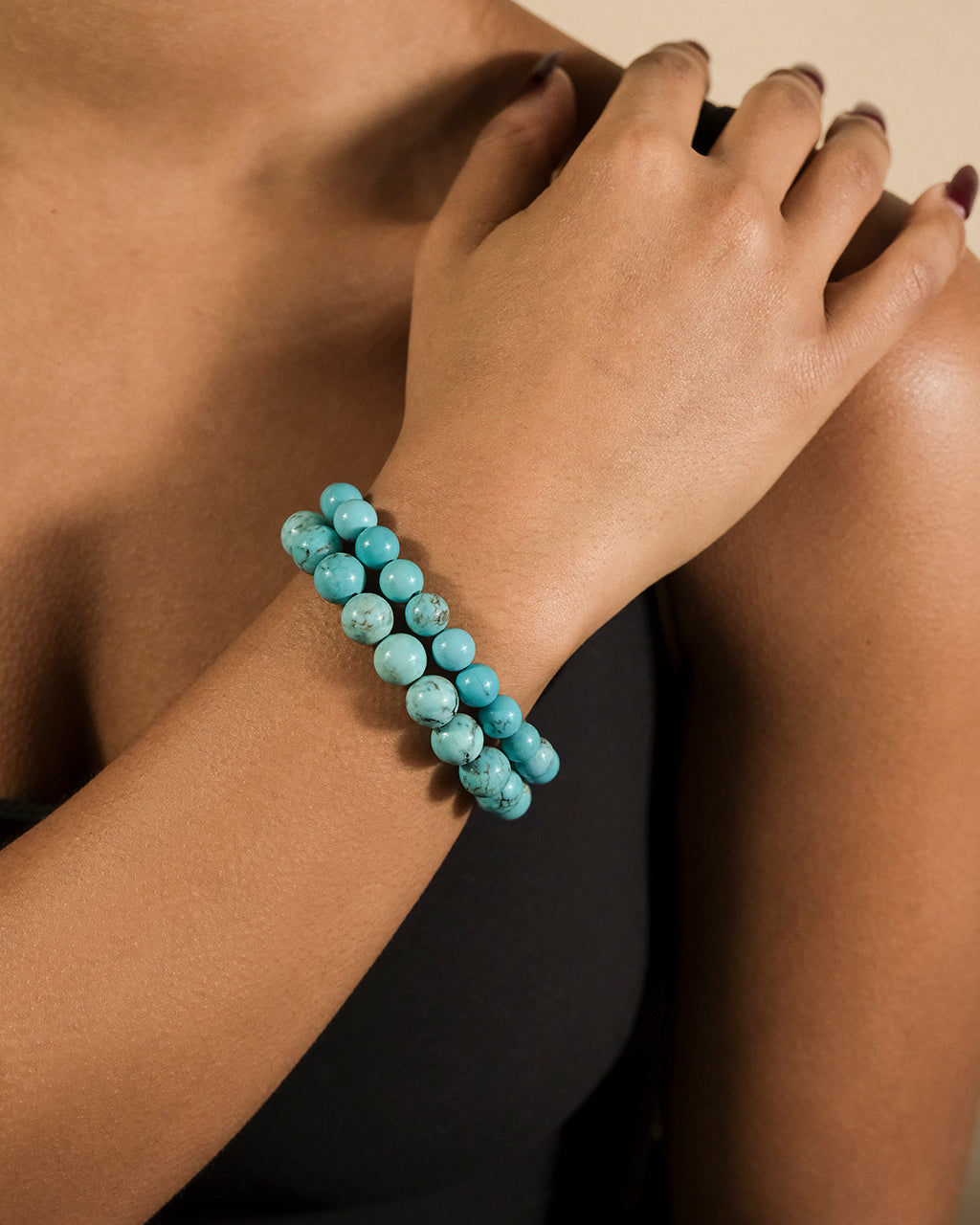 Light Turquoise Beaded Stretch Bracelet for Women - Adjustable Bohemian Style Handmade Jewelry - Perfect for Casual Wear, Beach Vacation & Gift Giving