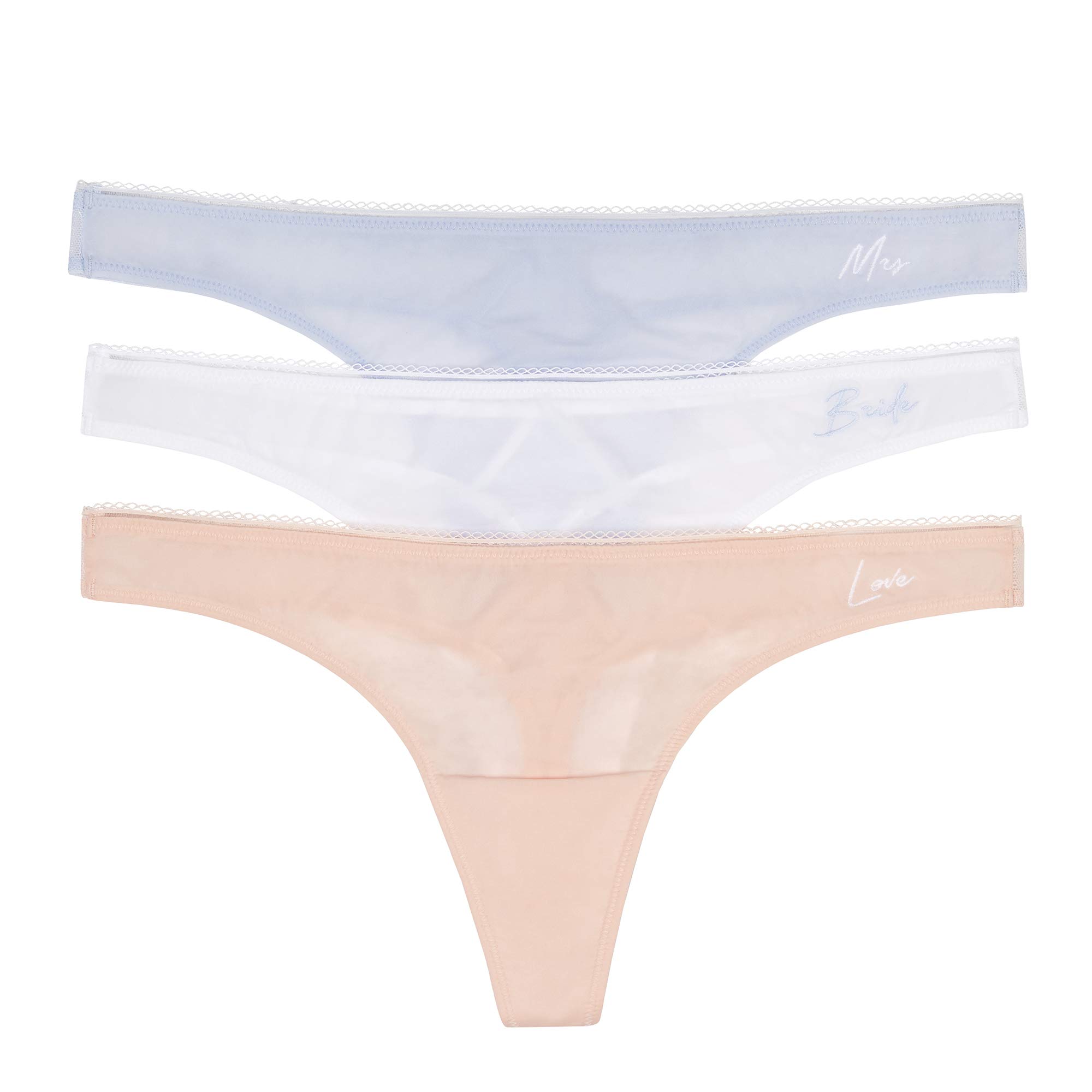 OnGossamer Women's Lace Bridal Thong Panty - Comfortable Wedding Underwear for Bride, Honeymoon & Special Occasions