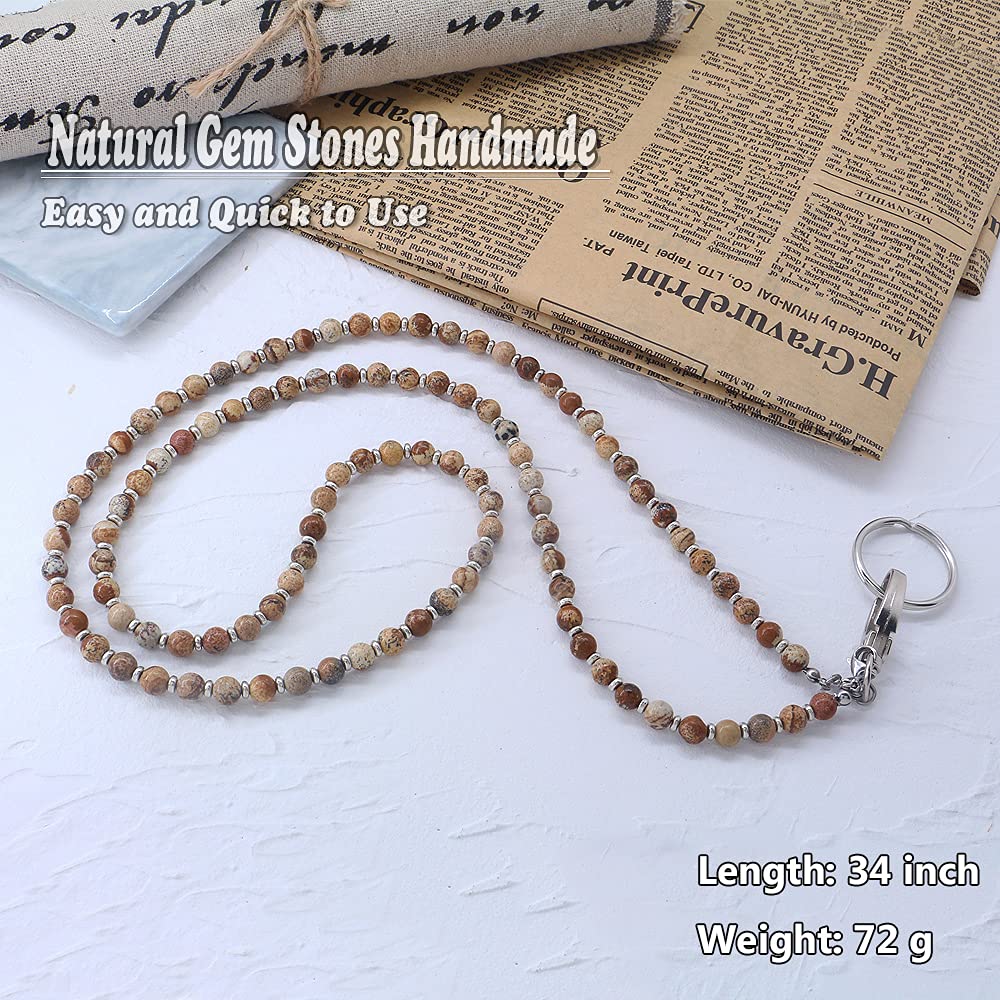 Beaded Lanyard for Women - ID Badge Holder & Keychain Necklace for Work & Travel