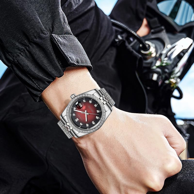 Luxury Automatic Men's Watch - Self-Winding Stainless Steel Calendar Water Resistant Wristwatch in Gold | Perfect for Business, Outdoor Activities & Gifts for Him