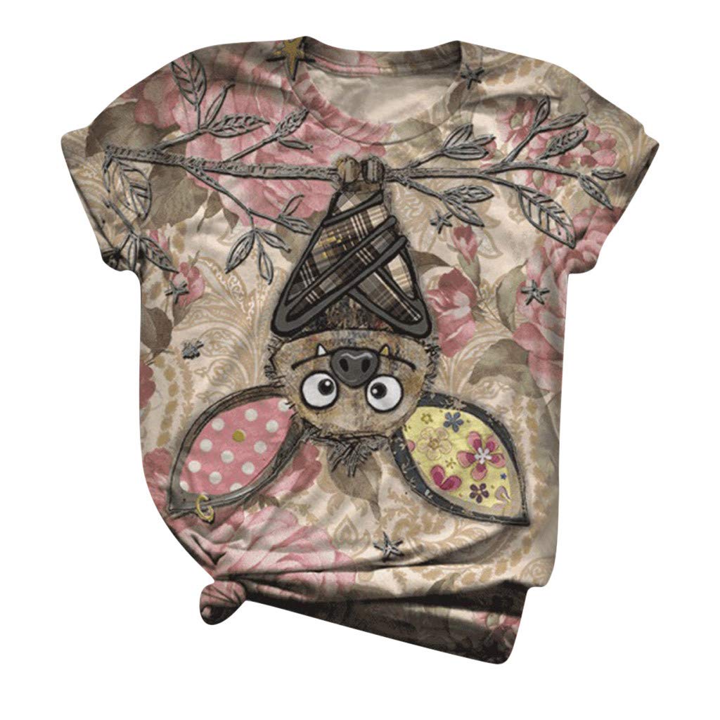 Lozeny Women's Bee Floral Graphic T-Shirt | Colorblock Tie Dye Print | Short Sleeve Cool & Cozy Blouse | Casual Pullover Top | Perfect for Summer Outings & Beach Vacations