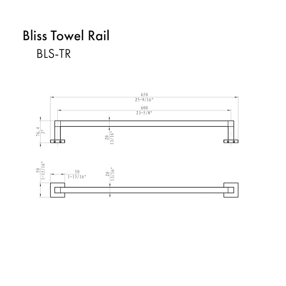 ZLINE Bliss Polished Gold Towel Rail - Premium Bathroom Towel Holder for Modern Homes, Perfect for Bathrooms, Kitchens, and Spas (BLS TR PG)
