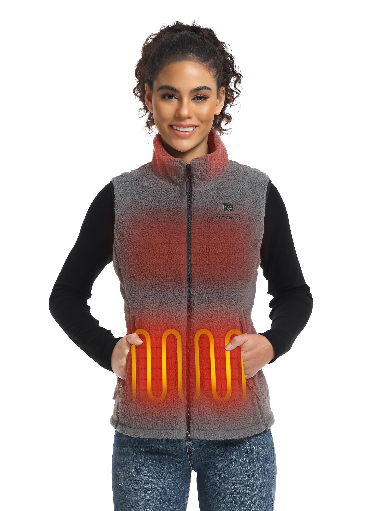 ORORO Women's Heated Vest with Rechargeable Battery - Eco-Friendly Fleece Jacket for Winter Warmth - Perfect for Outdoor Activities, Work & Travel