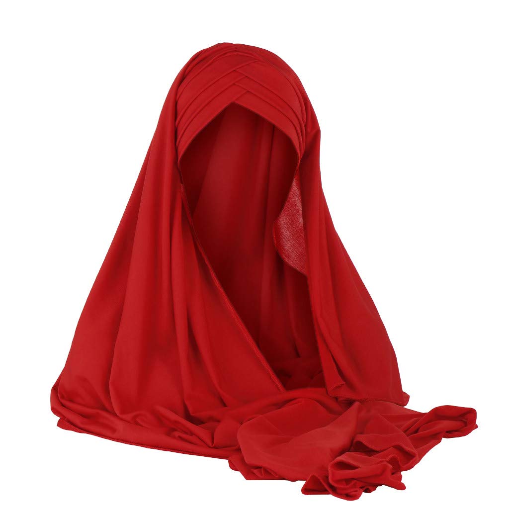 Women's Muslim Hijab Scarf - Solid Color Long Headscarf, Full Coverage Turban Cap, Soft Milk Silk Fabric for Modest Fashion | Perfect for Daily Wear, Prayer, and Special Occasions