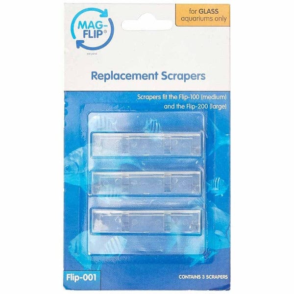 MagFloat MagFlip Replacement Glass Scrapers - 2 Pack Heavy Duty Magnetic Scraper for Aquarium, Windows, Shower Doors - Perfect for Glass Cleaning & Algae Removal