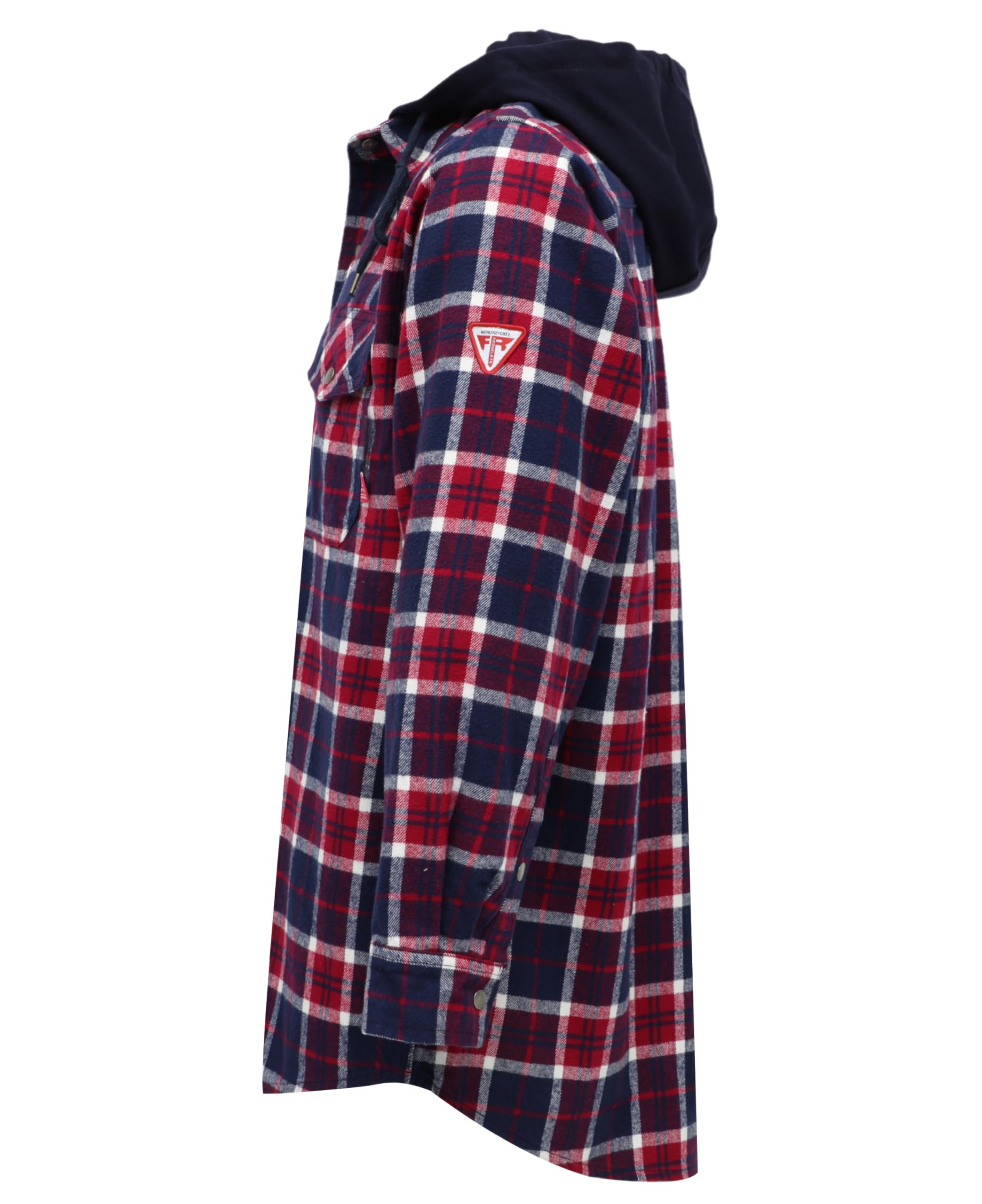TICOMELA FR Men's Heavyweight 8.5oz Flame Resistant Flannel Shirt - Fire Retardant Plaid Welding Jacket for Construction & Outdoor Work Safety