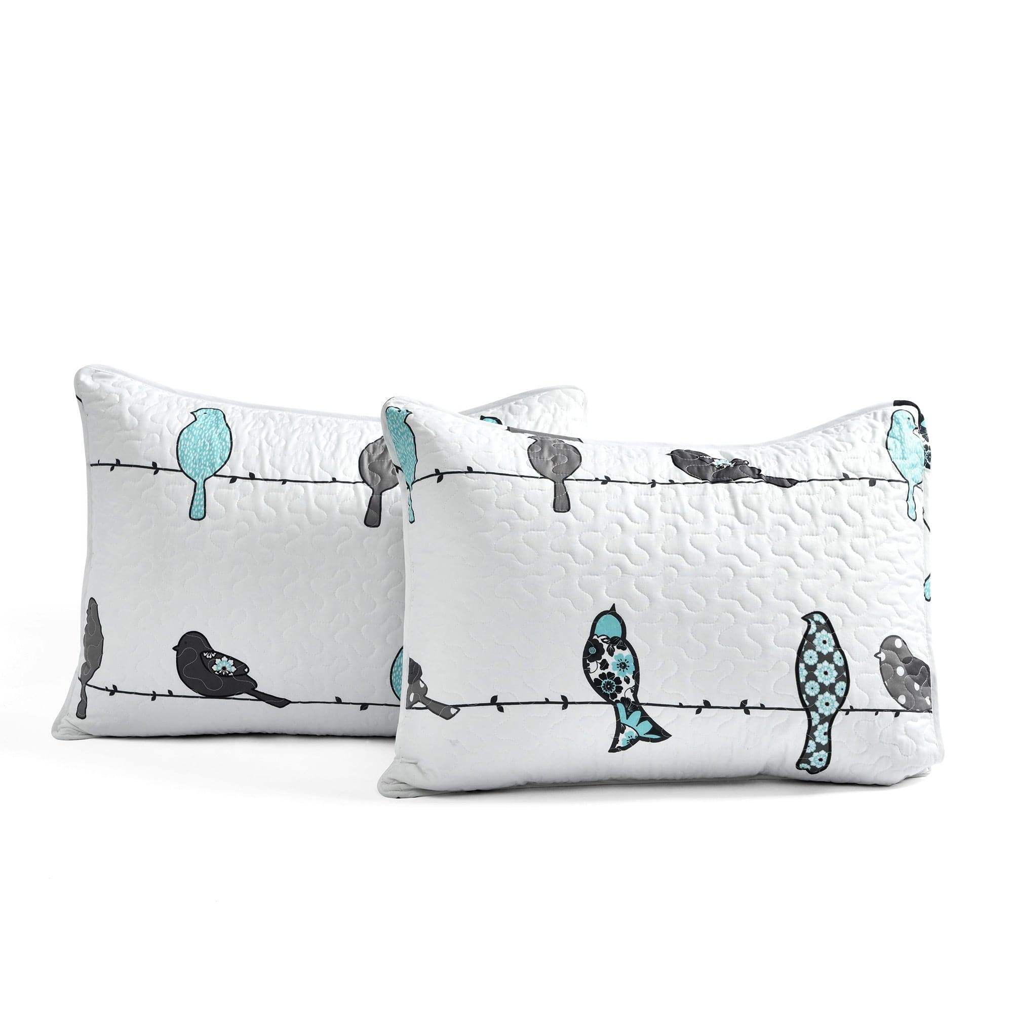Rowley Birds Quilt 7-Piece Bedding Set - Soft Floral Printed Comforter with Matching Pillow Shams - Perfect for Guest Rooms, Master Bedrooms & Cozy Home Decor