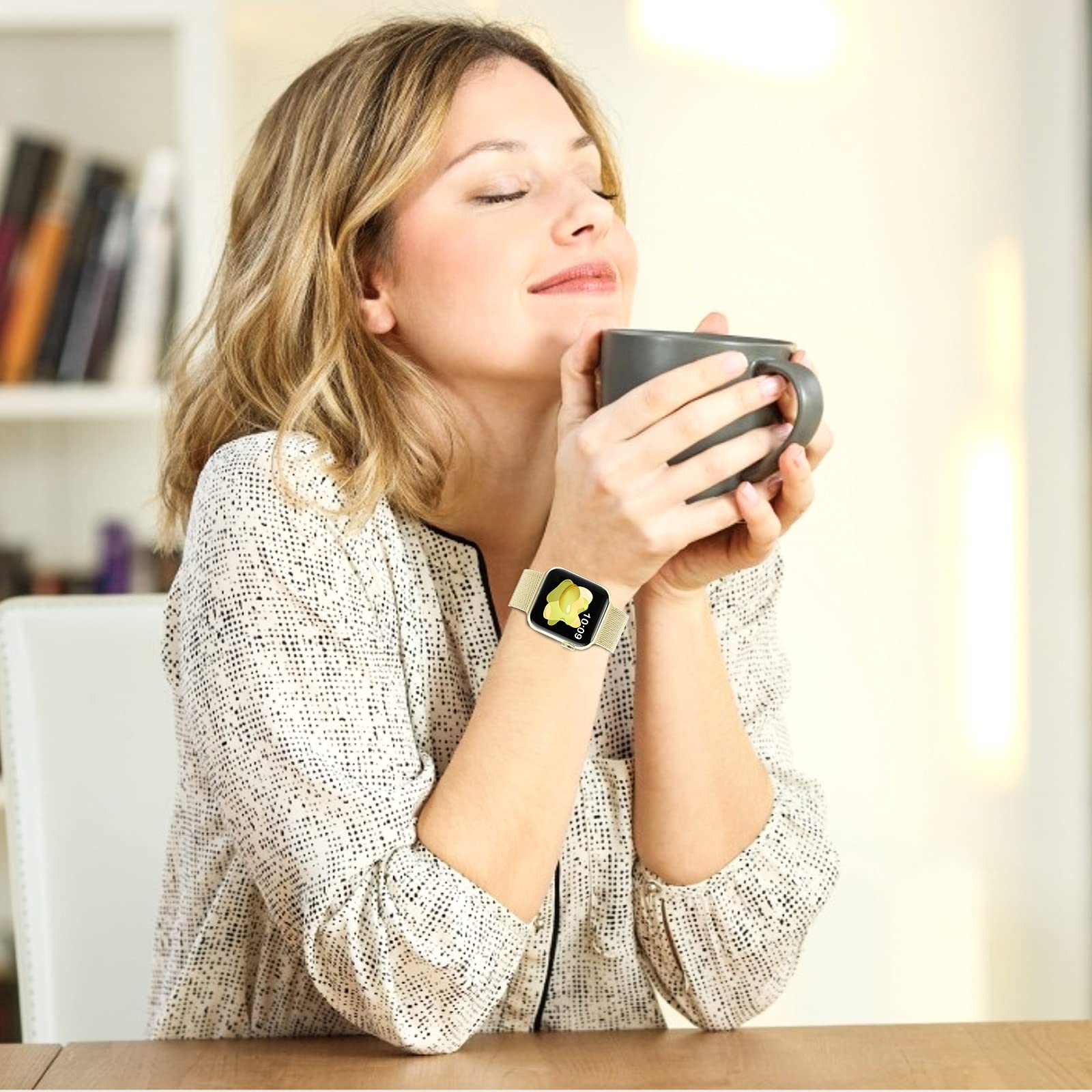 Sunnywoo Milanese Loop Stainless Steel Band for Apple Watch Series 10/9/8/7/6/SE/5/4/3/2/1/Ultra - Compatible with 38mm 40mm 41mm 42mm 44mm 45mm 46mm 49mm - Adjustable Magnetic Closure for Men & Women - Perfect for Workouts, Office & Everyday Wear