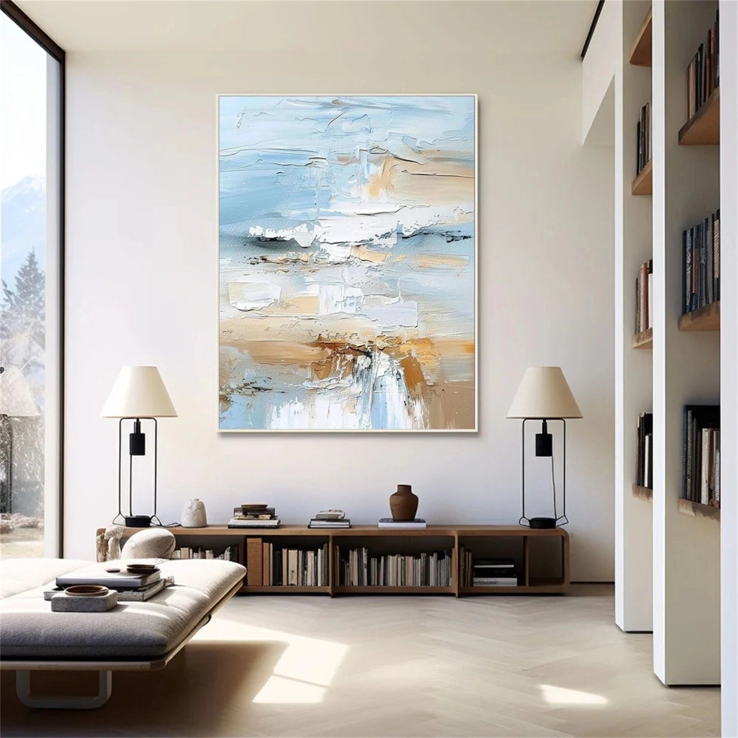 Abstract Painting #AB 457 - Modern Wall Art for Living Room, Bedroom & Office Decor - Handmade Canvas Artwork for Home & Office Interior Design