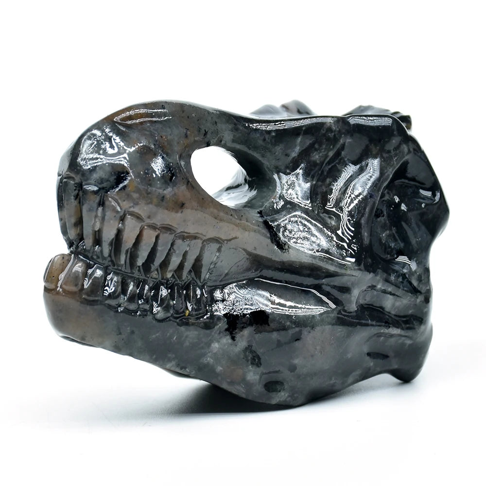 Hand Carved Natural Amethyst Crystal Dragon Skull - Custom Feng Shui Home Decor for Healing & Positive Energy | Meditation, Office Desk, Gift Idea