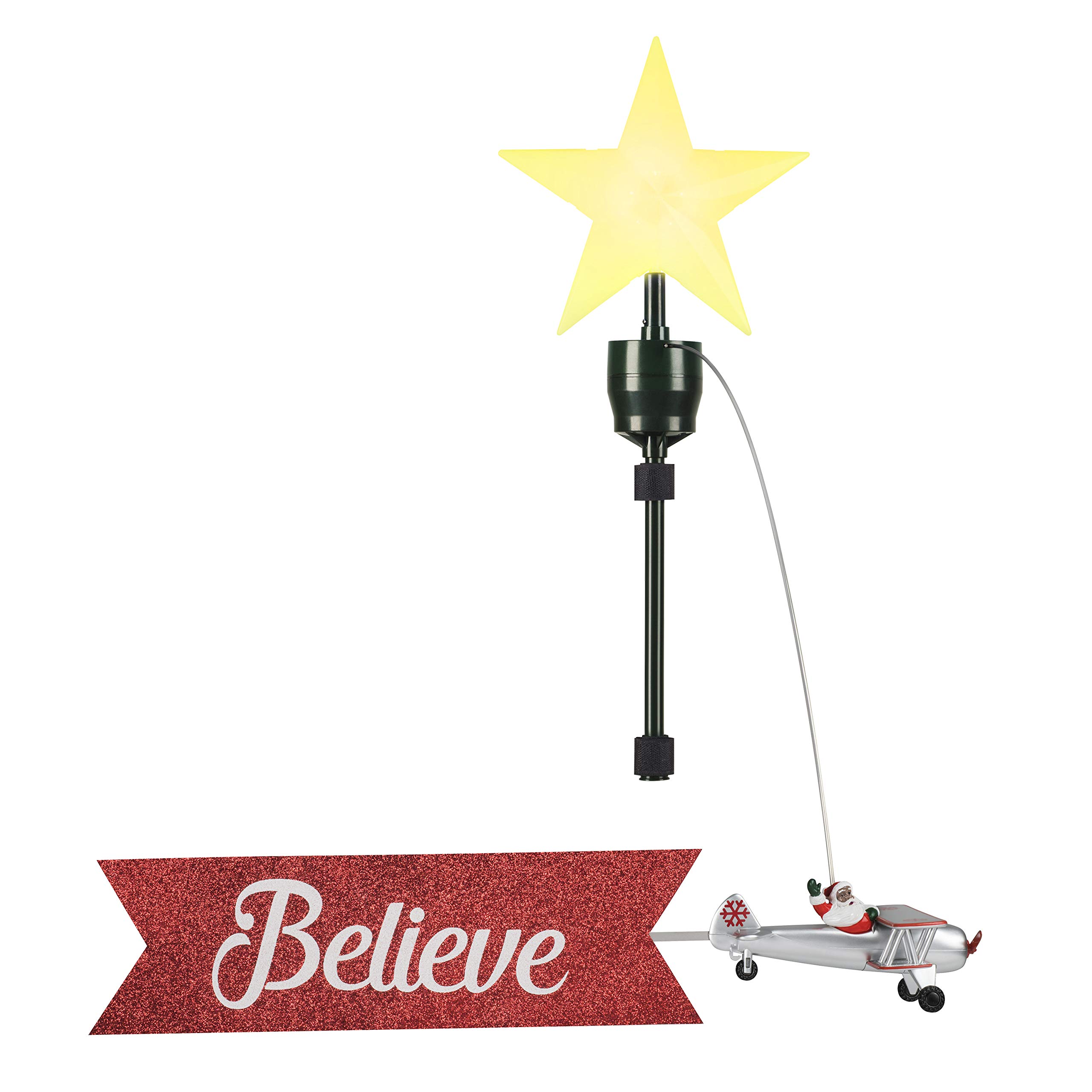 Mr. Christmas Animated African American Santa's Bi-Plane Tree Topper - 21.75