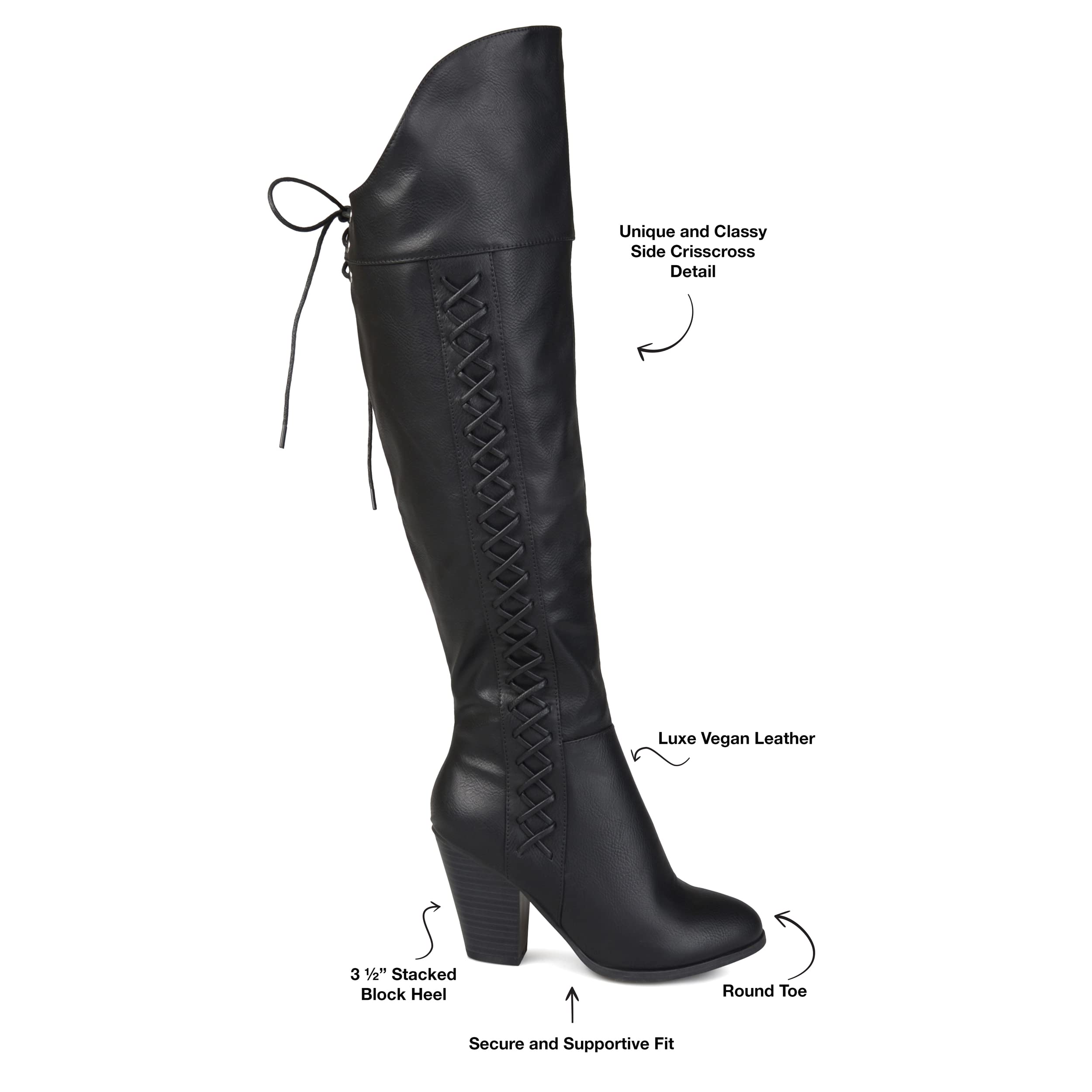 Spritz Faux Leather Wide Calf Boots for Women – Stylish & Comfortable Wide Width Boots for Fall & Winter | Perfect for Office, Casual Wear & Outdoor Activities