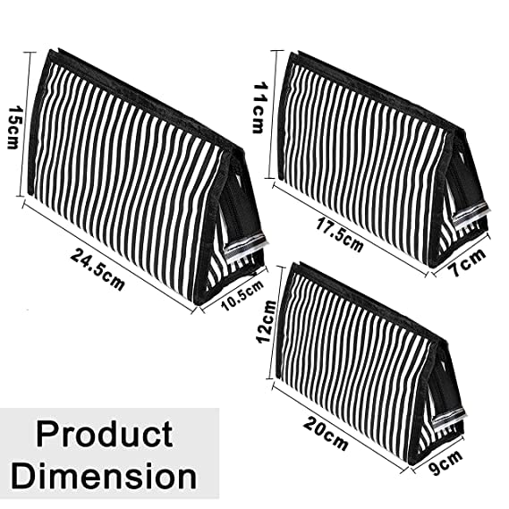 Premium Cosmetic Bag Set for Men & Women - Waterproof Travel Toiletry Organizer with Zippered Pouch, Makeup Storage Case (Black, 9.6x4.1x5.9 inches) - Perfect for Gym, Business Trips & Vacation Essentials