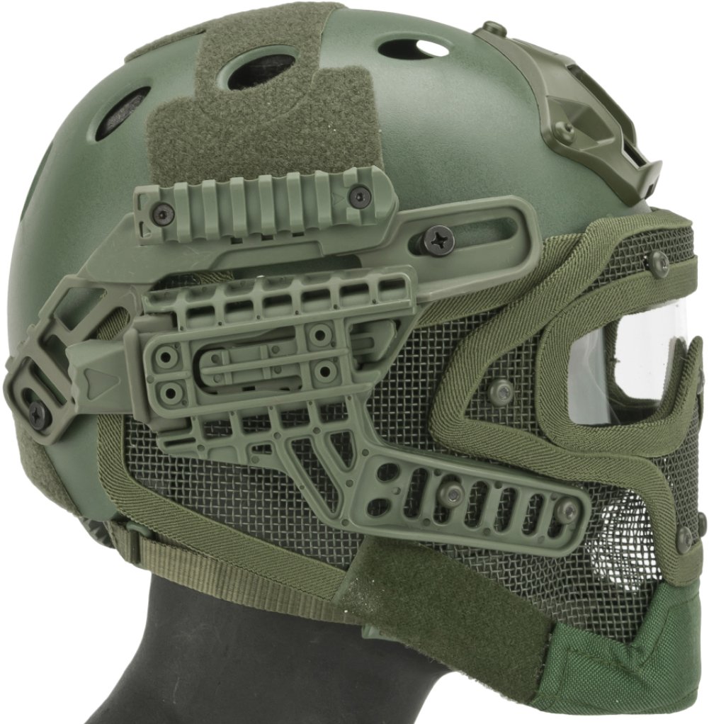 Matrix Legionnaire Full Head Coverage Airsoft Mask with Goggles - OD Green Protective Gear for Tactical Games & Outdoor Sports