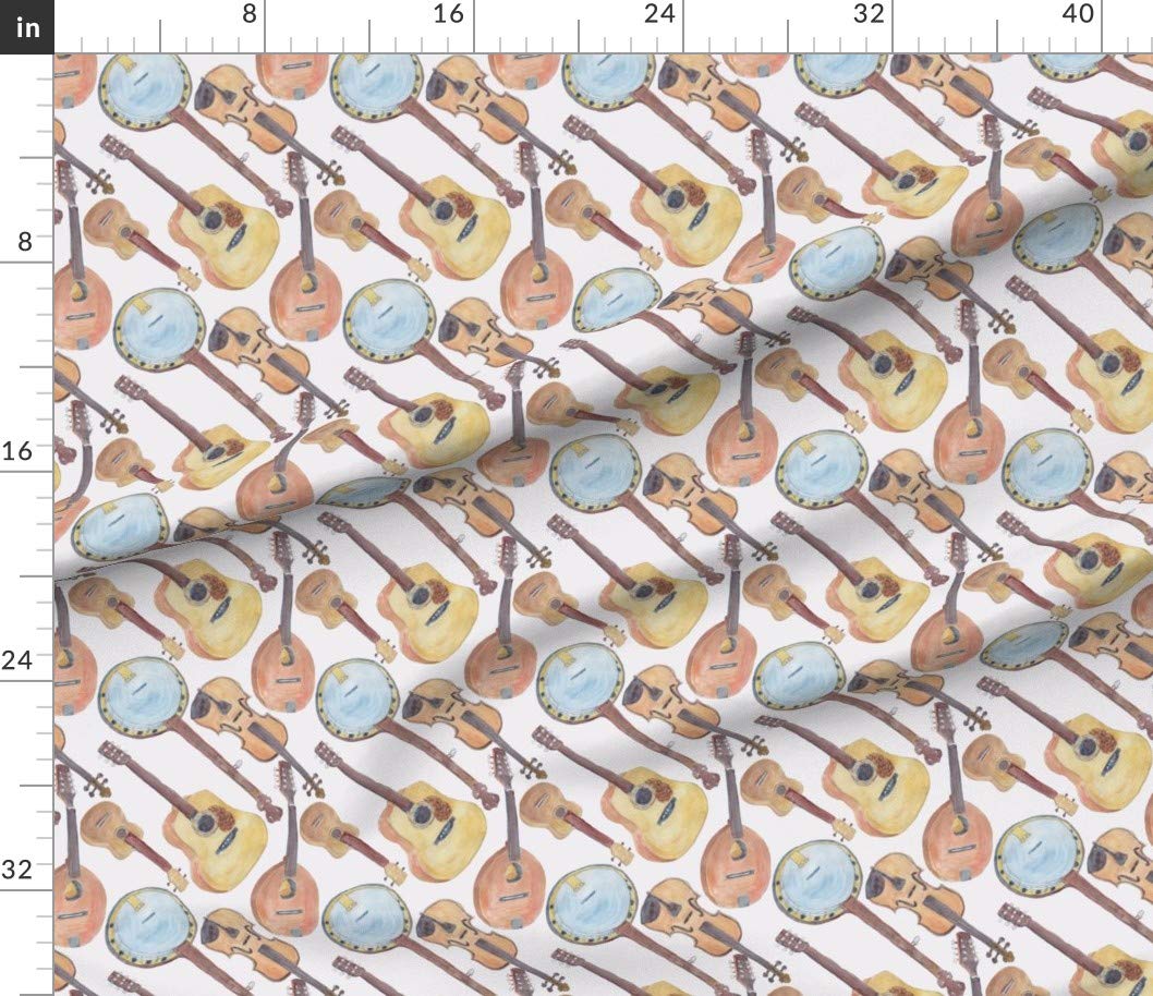 Strings Violin Instruments Guitar Ukulele Printed Petal Signature Cotton Fabric - Fat Quarter for Sewing, Quilting, Apparel & Crafts - Perfect for DIY Home Decor, Musical-Themed Projects & Gift Making
