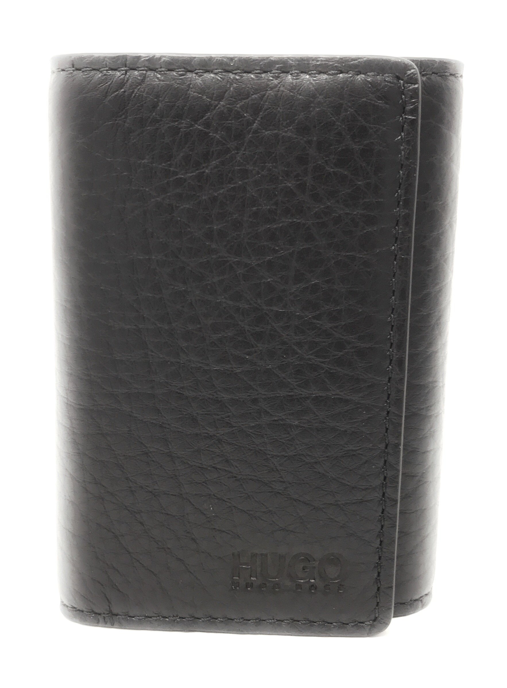 Hugo Boss Men's Black Leather Minimalist RFID Blocking Slim Wallet - Perfect for Everyday Carry, Travel & Business